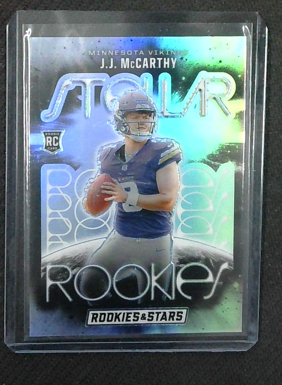 2024 Rookies & Stars JJ McCarthy Stellar Rookies Silver #SR-JMY - MN Vikings