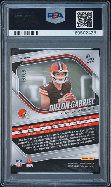 2025 PANINI PRIZM #372 DILLON GABRIEL KANGAROO PRIZM PSA 10