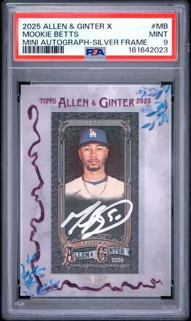 2025 TOPPS ALLEN & GINTER X MINI MOOKIE BETTS AUTO SILVER FRAME /50 PSA 9