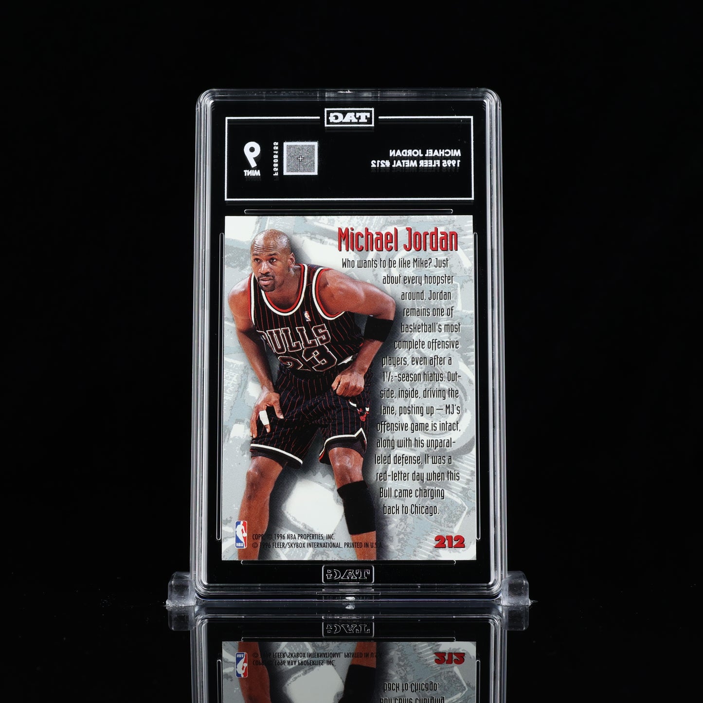 1995-96 Fleer Metal #212 Michael Jordan TAG 9 Mint - Chicago Bulls