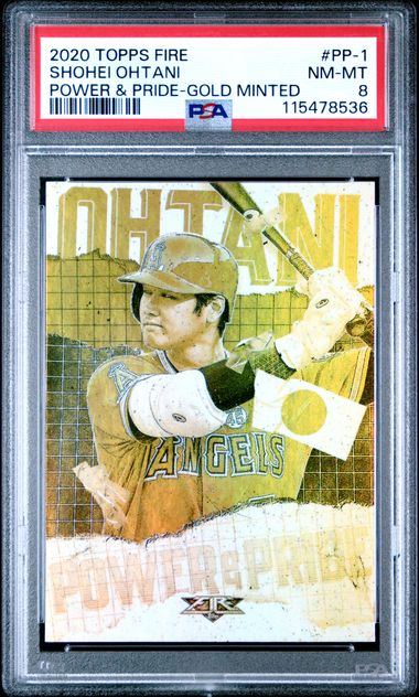 2020 Topps Fire SHOHEI OHTANI #PP-1 Card POWER & PRIDE Gold Minted PSA 8 Insert