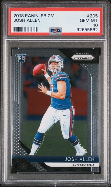 2018 PANINI PRIZM #205 JOSH ALLEN ROOKIE PSA 10