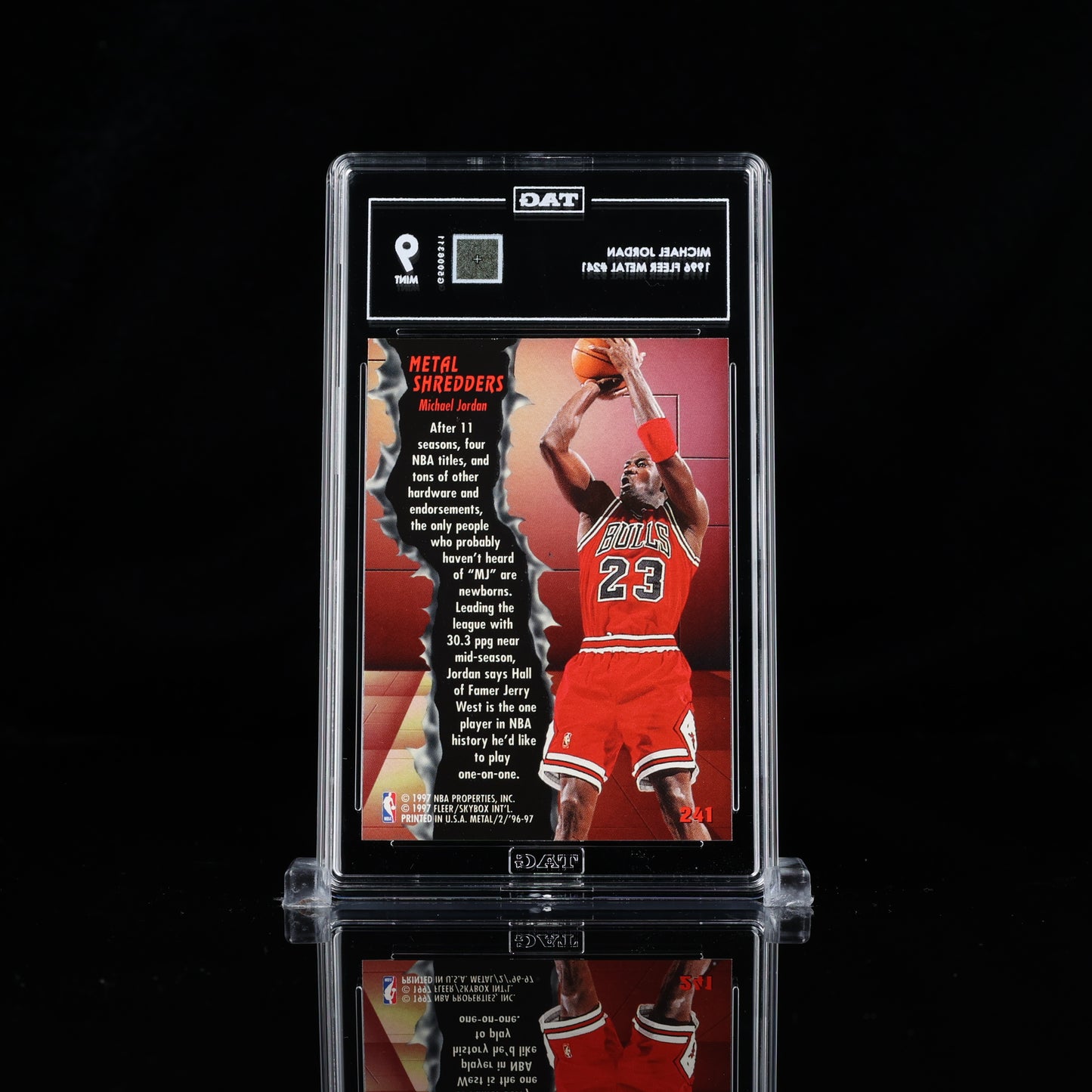Michael Jordan 1996 Fleer Metal #241 TAG 9 Metal Shredders