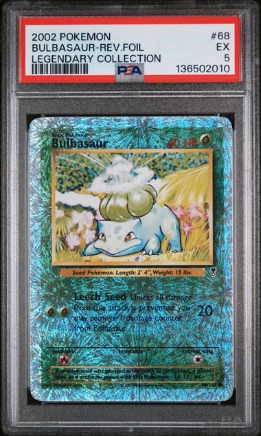 2002 POKEMON LEGENDARY COLLECTION #68 BULBASAUR-REV.FOIL LEGENDARY COLLECTION PSA 5
