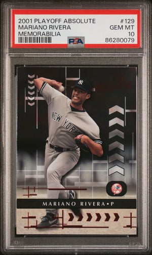 2001 PLAYOFF ABSOLUTE MEMORABILIA MEMORABILIA #129 MARIANO RIVERA PSA 10