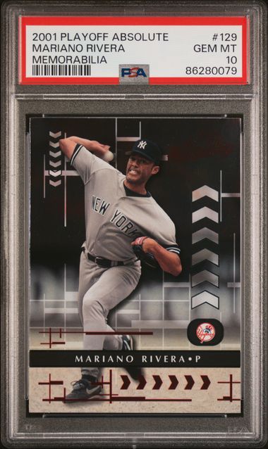 2001 PLAYOFF ABSOLUTE MEMORABILIA MEMORABILIA #129 MARIANO RIVERA PSA 10
