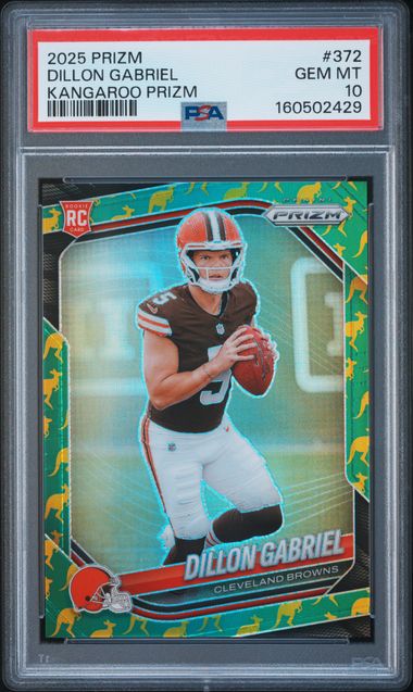 2025 PANINI PRIZM #372 DILLON GABRIEL KANGAROO PRIZM PSA 10