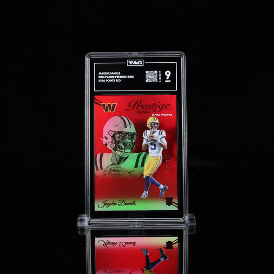 2024 Panini Prestige - Jayden Daniels - #302 - Xtra Points Red - TAG 9 - /399