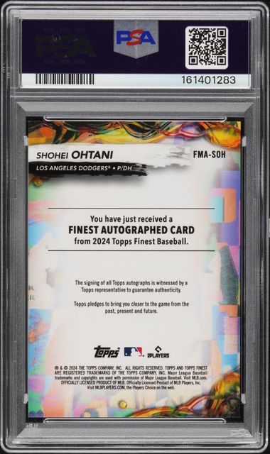 2024 TOPPS FINEST MYSTERY REDEMPTION SHOHEI OHTANI AUTO /25 PSA 10