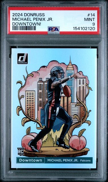 2024 PANINI DONRUSS DOWNTOWN! #14 MICHAEL PENIX JR. ROOKIE PSA 9