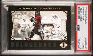 TOM BRADY 2021 ILLUSIONS HOLOHEROES CASE HIT SP PATRIOTS MINT PSA 9
