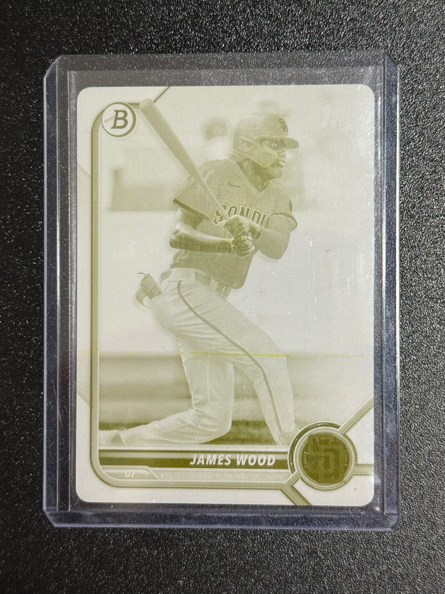 2022 Bowman James Wood 1st Bowman Yellow Printing Plate 1/1 Nationals