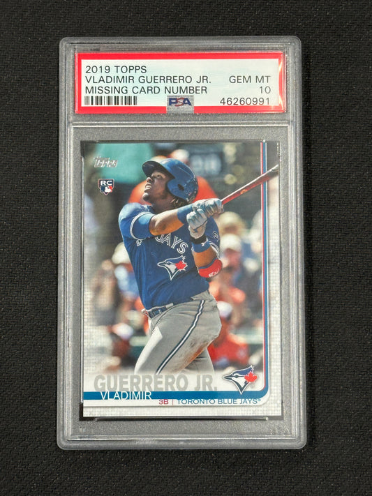2019 Topps Vladimir Guerrero Jr Missing Card Number Rookie PSA 10