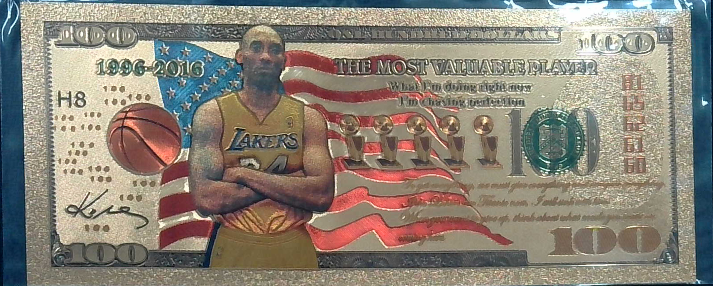Kobe Bryant $100 Custom Bill