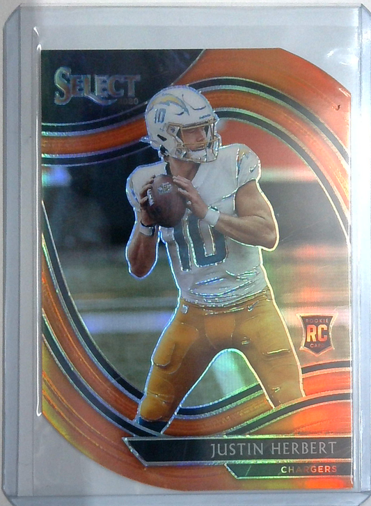 2020 Select Field Level Justin Herbert Rookie Card RC ORANGE Die Cut