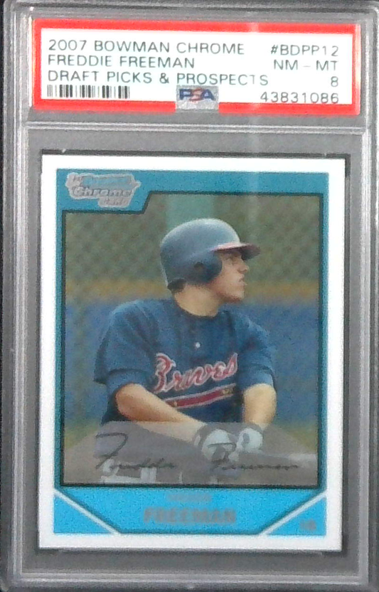 2007 Bowman Chrome 1st Freddie Freeman ROOKIE PSA 8
