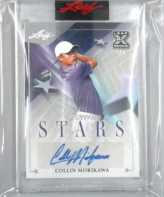 2021 Leaf Young Stars Platinum Spectrum Foil /5 Collin Morikawa Rookie Auto
