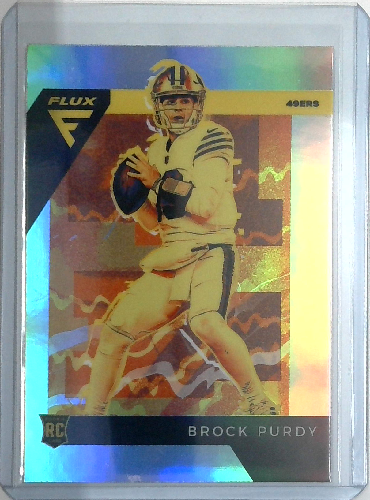 2022 Panini Chronicles Brock Purdy Flux Silver Holo Prizm Rookie RC