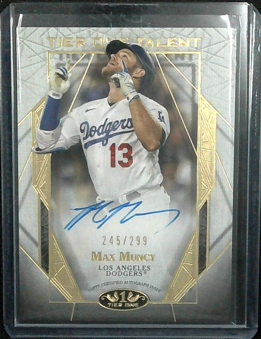 MAX MUNCY 2022 Topps Tier One Talent Auto Autograph /299