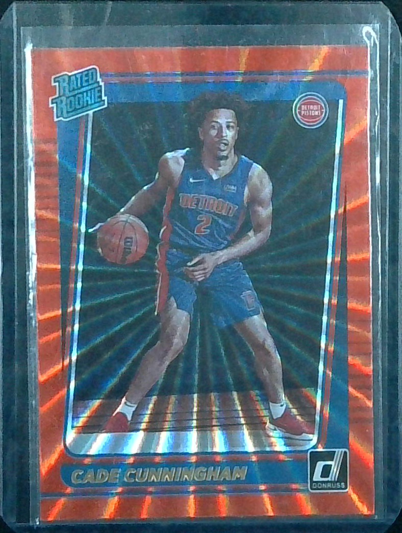2021-22 Donruss Cade Cunningham Holo Orange Laser Rated Rookie RC #211 Pistons