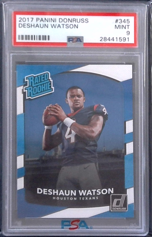 2017 Panini Donruss Deshaun Watson Rated Rookie #345 PSA 9