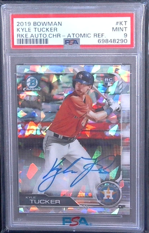 2019 Bowman Chrome Atomic Refractor Kyle Tucker RC Rookie AUTO /100 PSA 9