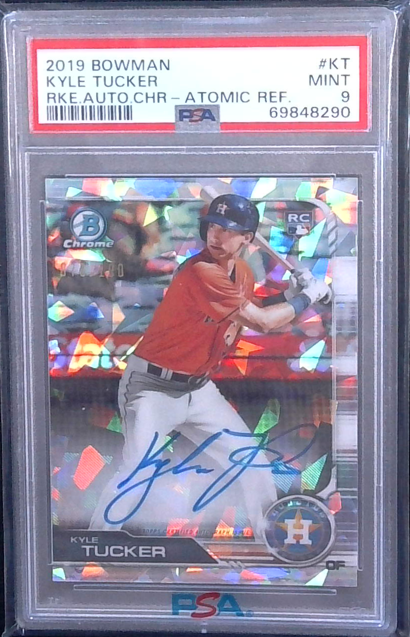 2019 Bowman Chrome Atomic Refractor Kyle Tucker RC Rookie AUTO /100 PSA 9