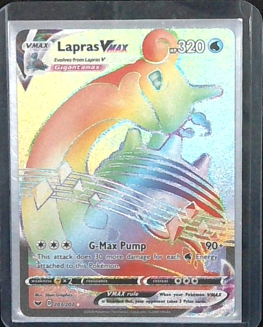 Pokemon Lapras VMAX Sword & Shield Base Set 203/202 Secret Rare