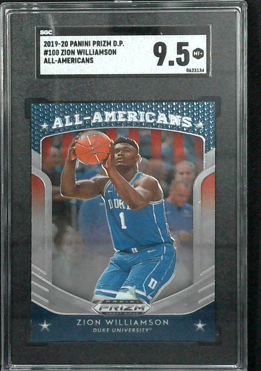 2019-20 Panini Prizm Draft Picks Zion Williamson All Americans SGC 9.5