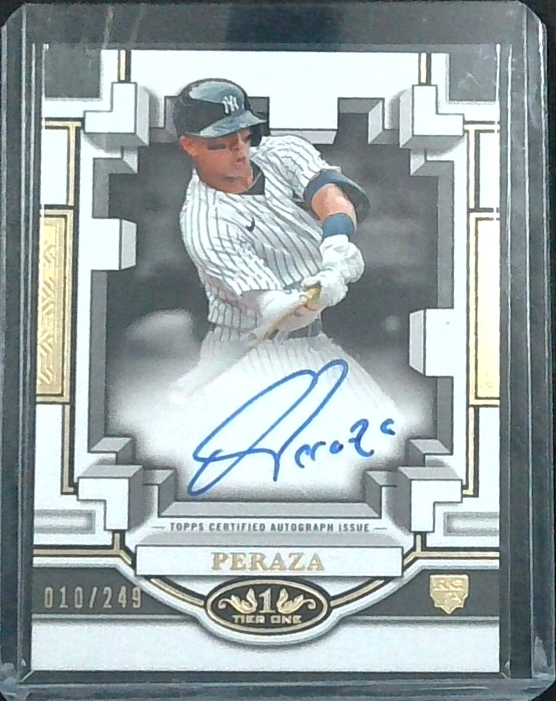 2023 Topps Tier One Baseball Break Out Rookie Auto Oswald Peraza /249