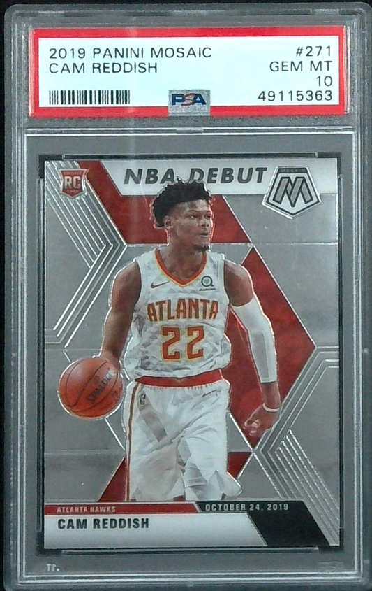 2019-20 Panini Mosaic Cam Reddish NBA Debut Rookie RC #271 Hawks PSA 10