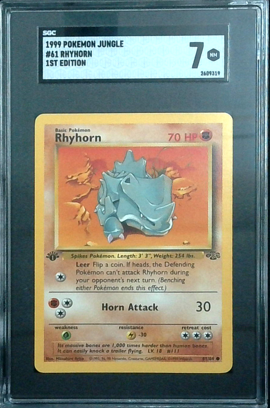 1999 Pokemon Jungle 1st Edition Rhyhorn SGC 7