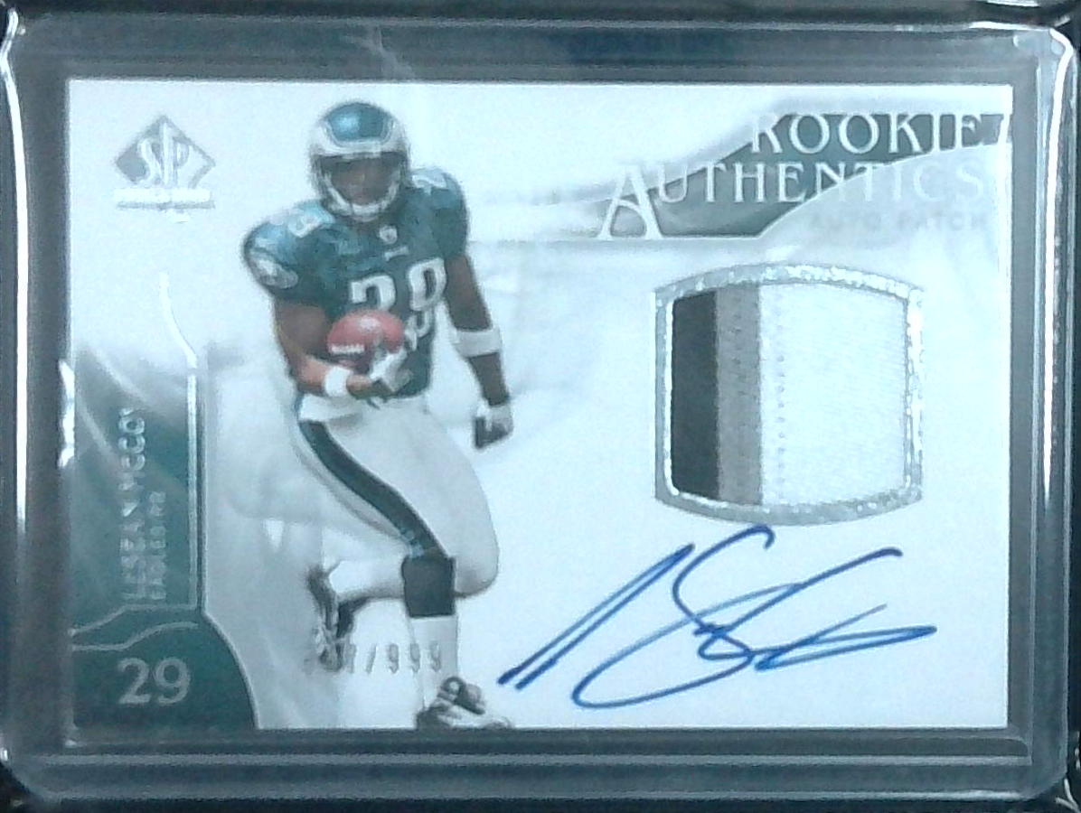 2009 SP Authentic LeSean McCoy Rookie Authentics Auto Jersey Patch /999 Eagles