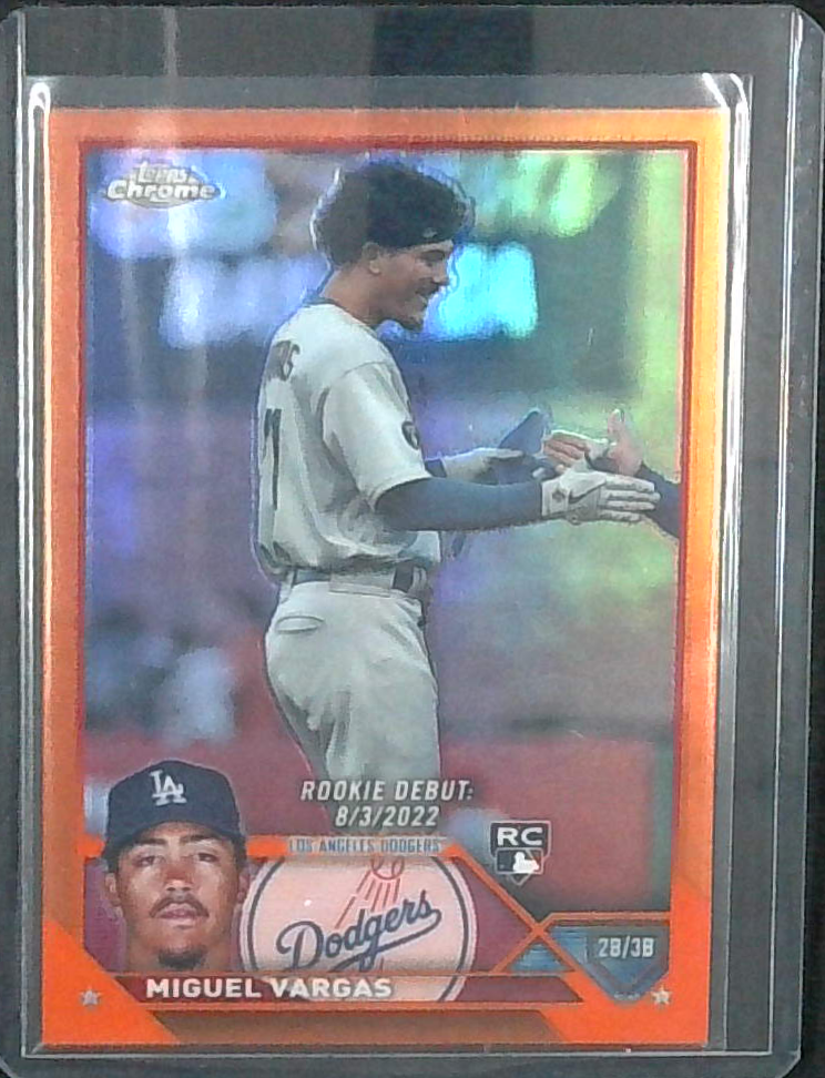 2023 Topps Chrome Update Miguel Vargas Orange Refractor Rookie /25