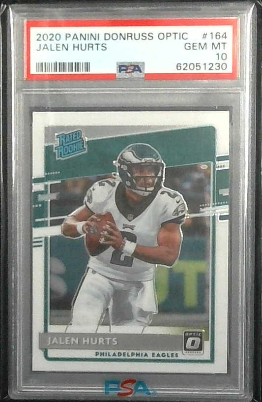 2020 PANINI DONRUSS OPTIC #164 JALEN HURTS RC RATED ROOKIE EAGLES PSA 10