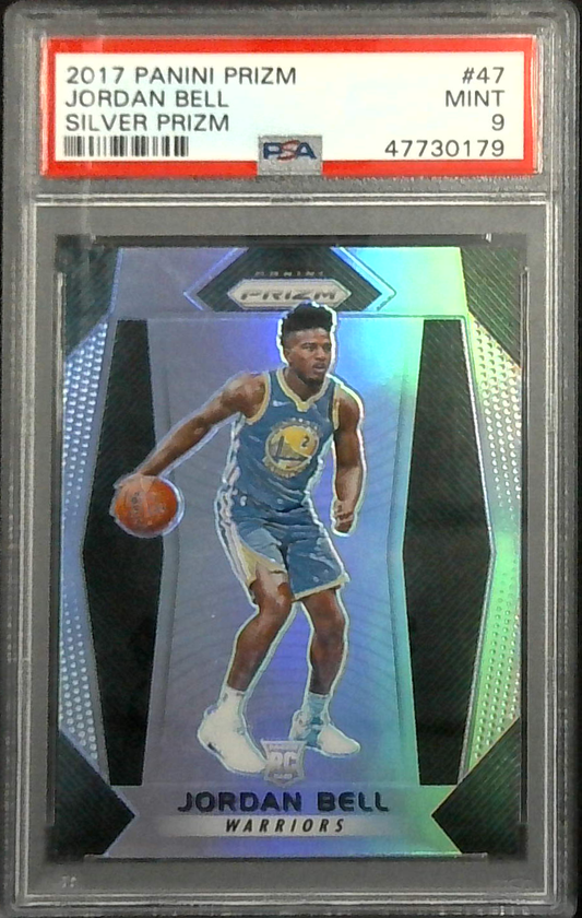 2017 Panini Prizm Silver Prizms Jordan Bell ROOKIE RC #47 PSA 9