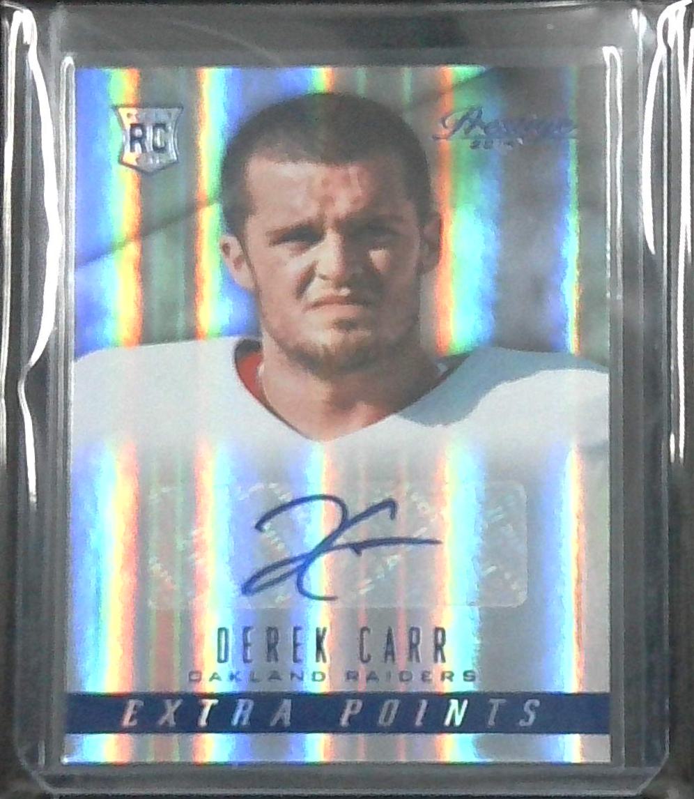 2014 Panini Prestige Extra Points Derek Carr #231 Rookie Auto