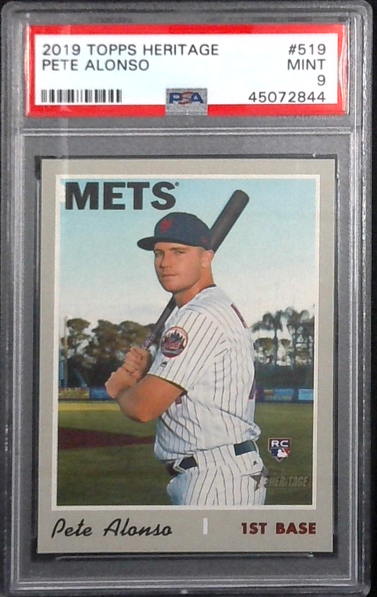 2019 Topps Heritage Pete Alonso Rookie PSA 9