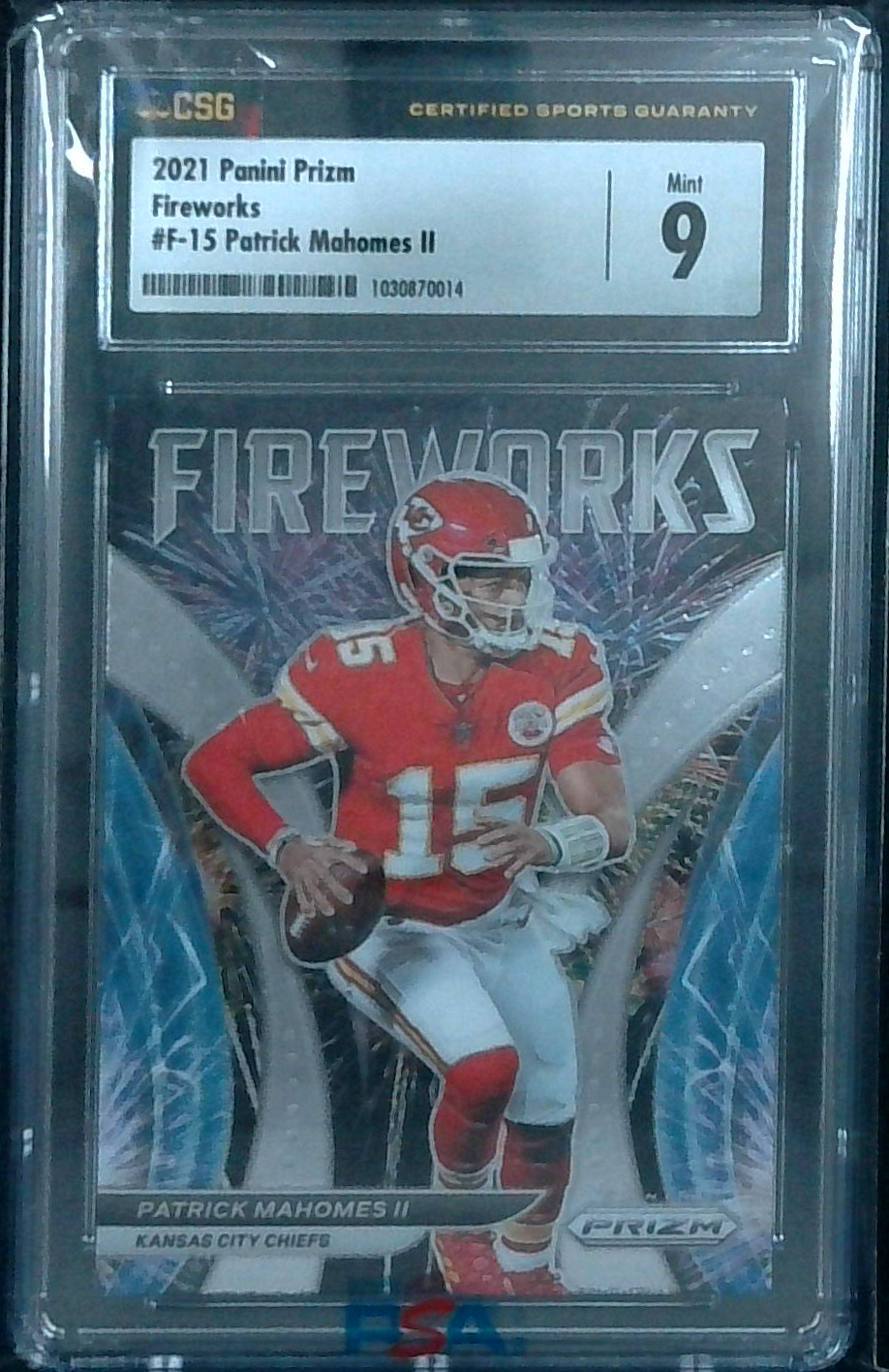 Patrick Mahomes 2021 Prizm Fireworks Card #F15 CGC 9 – Great American ...