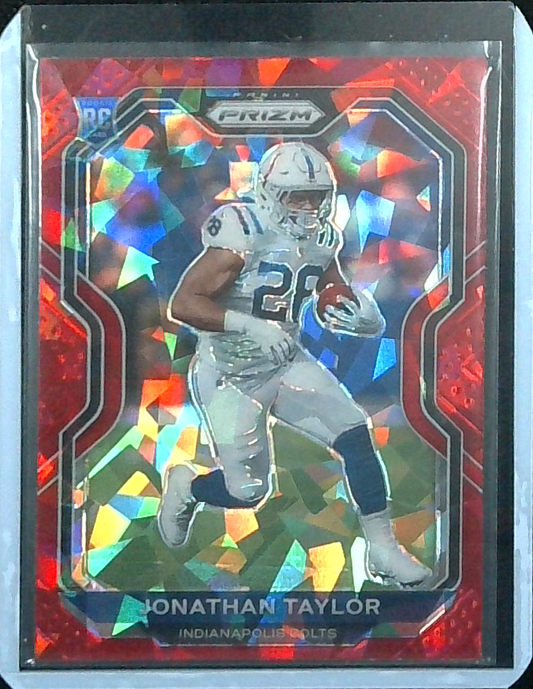 2020 Panini Prizm #332 Jonathan Taylor Red Cracked Ice Prizm Rookie