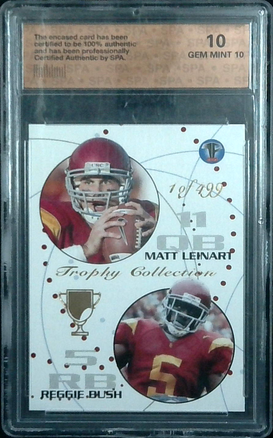 2005 Trophy Collection matt Leinart Reggie Bush /499 SPA 10