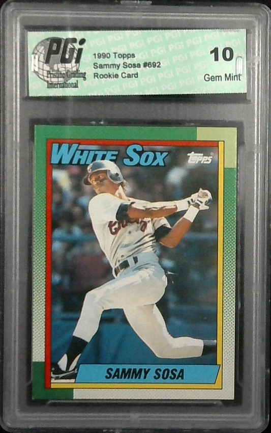 1990 Topps Sammy Sosa Rookie Card PGI 10