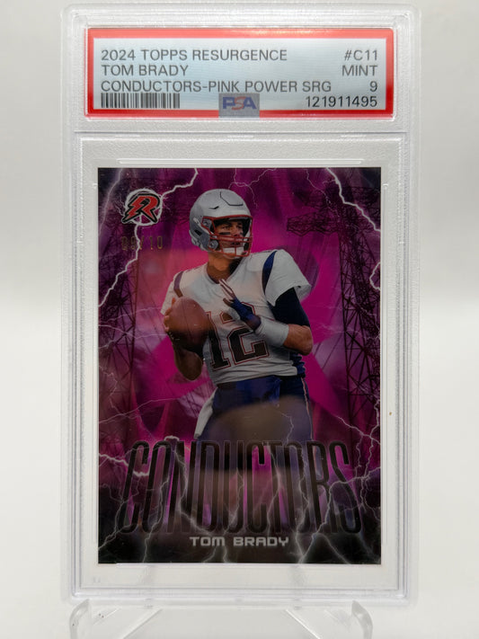 2024 Topps Resurgence Tom Brady - Patriots Conductors Pink Power Surge /10 SSP PSA 9