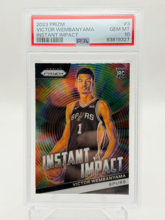 2023-24 Prizm #3 Victor Wembanyama Instant Impact Rookie PSA 10 RC