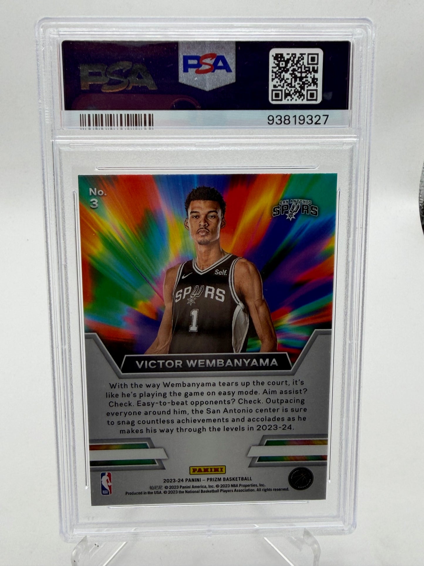 2023-24 Prizm #3 Victor Wembanyama Instant Impact Rookie PSA 10 RC