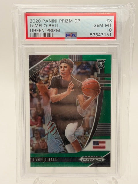 2020 Prizm Draft Picks LaMelo Ball Green Prizm PSA 10