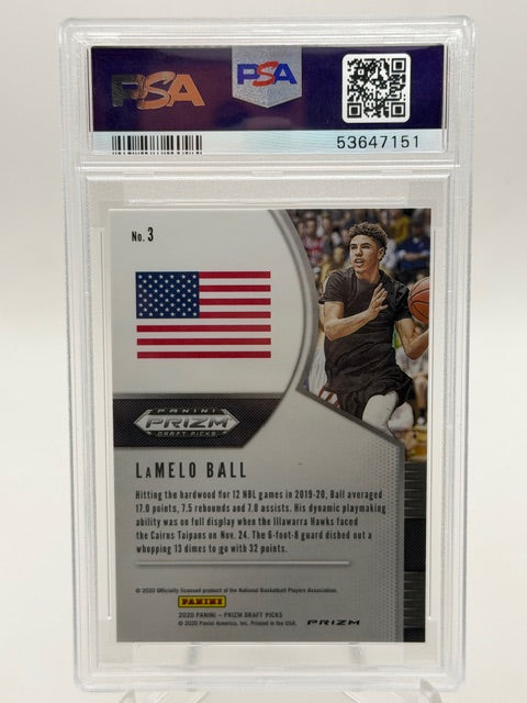 2020 Prizm Draft Picks LaMelo Ball Green Prizm PSA 10