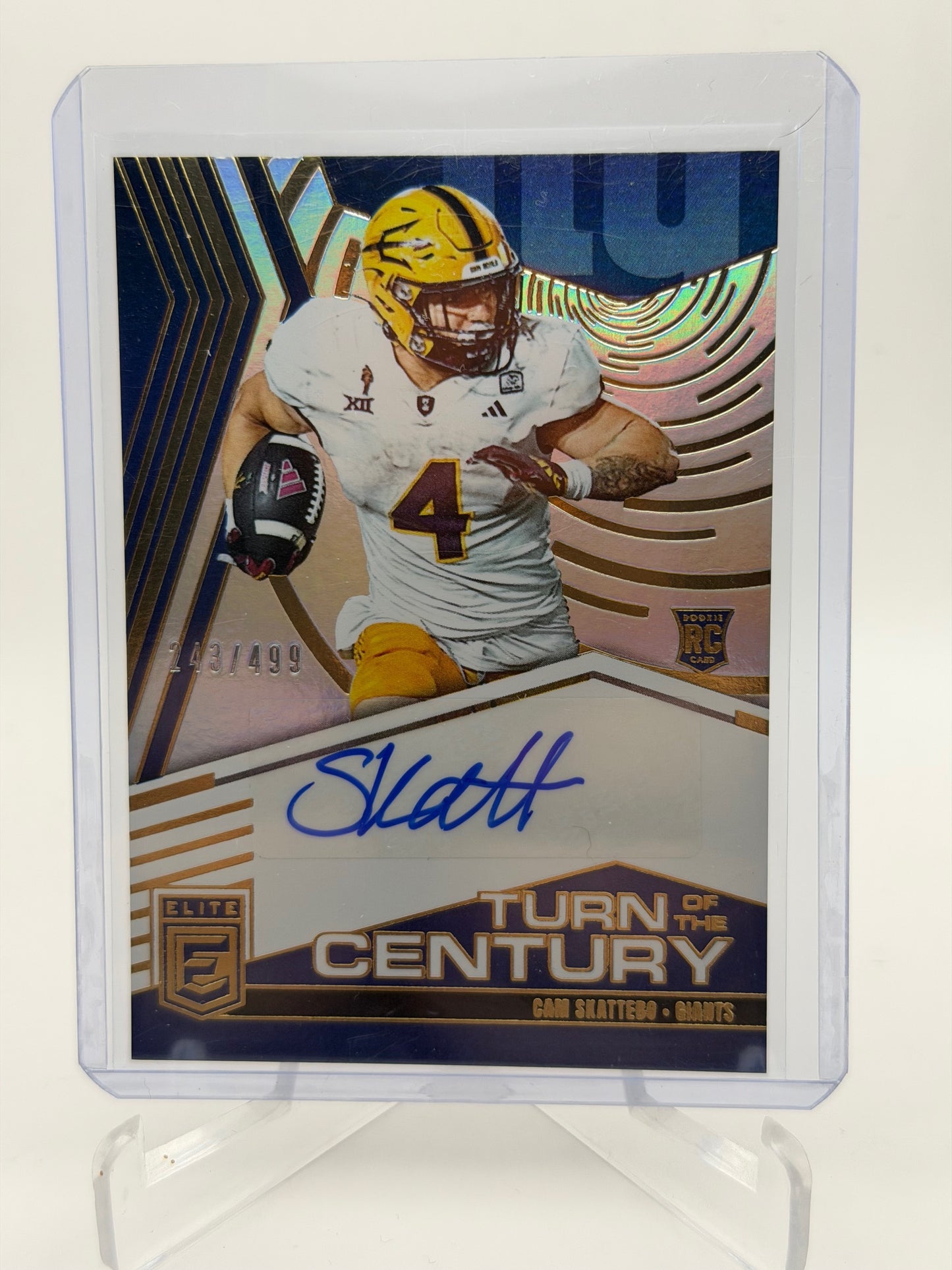 Cam Skattebo 2025 Donruss Elite AUTO /499 Turn Of The Century Rookie Giants