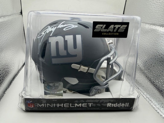 Lawrence Taylor Signed New York Giants Slate Mini Helmet Beckett