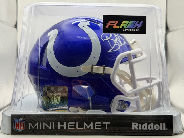 Colts Reggie Wayne Authentic Signed Flash Mini Helmet Beckett